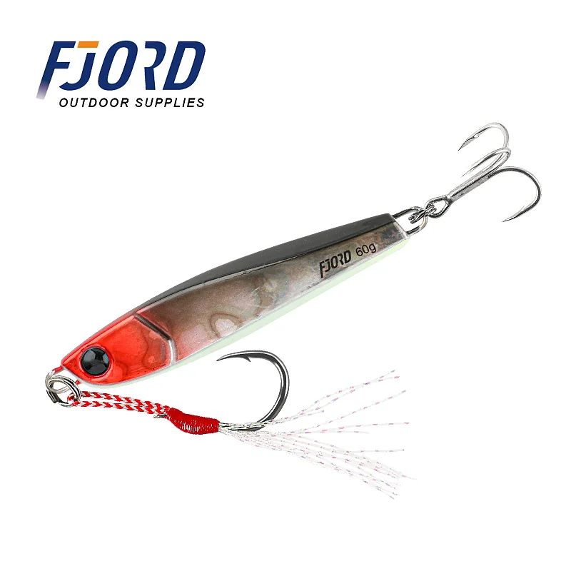 FJORD NEW Design 30g/40g/60g Metal Jig OEM Jigging Lures Slow Pitch Jig Lure Fishing Set