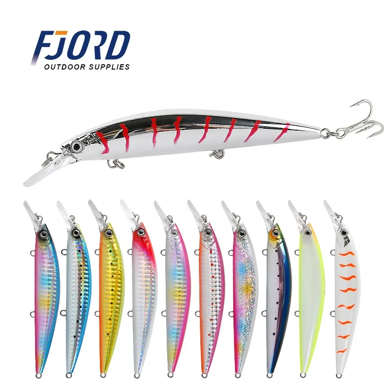 FJORD High Quality 37g 110mm Heavy Sinking Bass Uv Minnow Lure for Fishing Saltwater
