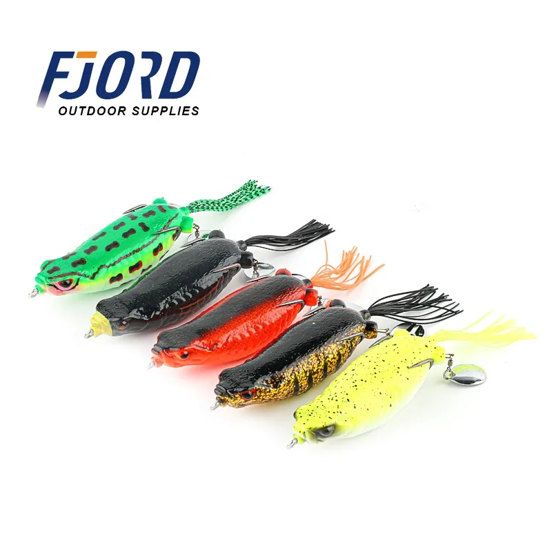 FJORD Factory Wholesale 95mm Hollow Body Frog Lure 25g Soft Frog Bait for Trout Carp and Pike Wood Minnow Lure