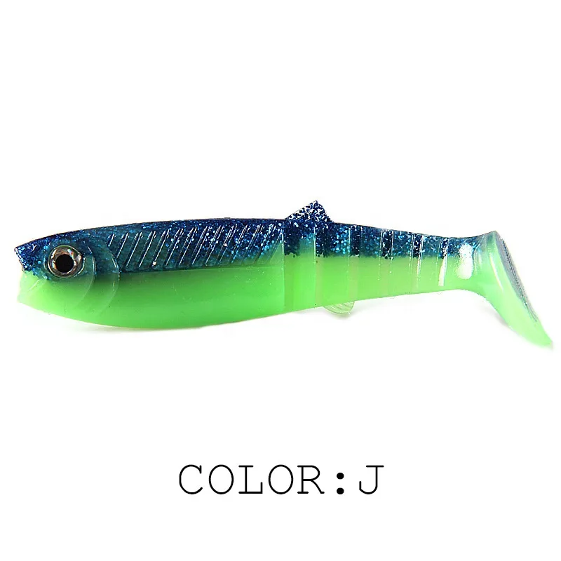 FJORD Double Colors Soft Lure Bait t Tail Soft Shad Lures With 3D Eyes Soft Lure