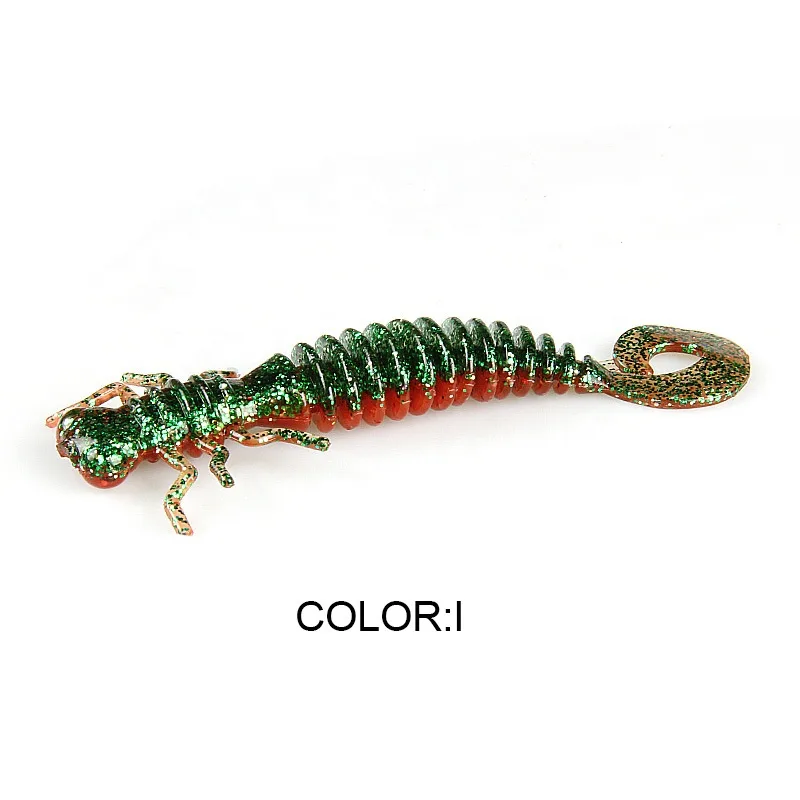 FJORD China Factory Walking Worm Lure Dragonfly Shape Double Colors Worms Lure Soft Lure