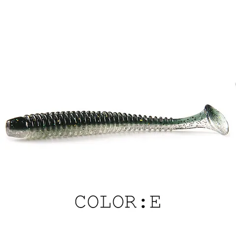 FJORD Professional 80mm Threaded Soft Worm Baits Double-Color Double-Tail Fishing Lure Tilapia Bass Stream Ocean Boat Fishing