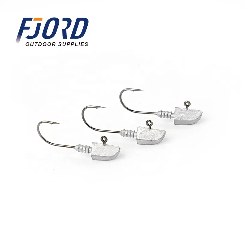 FJORD OEM New Model 2g 3g 5g 7g 10g 14g Lead Head Jig Hook Fishing Jig Hooks for Wholesale