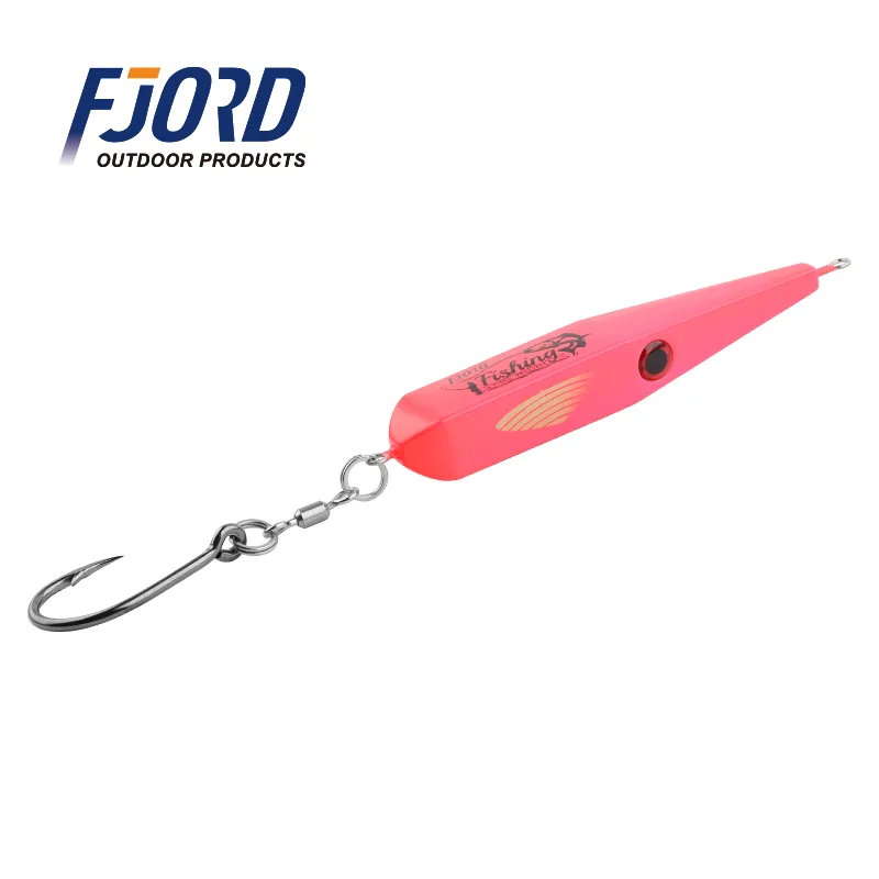 FJORD 55g 2oz 120mm Hard Plastic Jigging Lure for Saltwater Fishing Mackerel Snapper & Shark-with Hooks