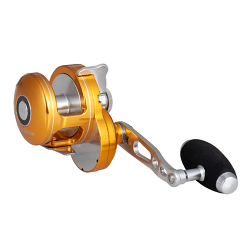 High-Speed Full Metal Drum Reels for Saltwater Fishing New Jigging Reel with 30kg Drag Power for Spinning Trolling in Rivers