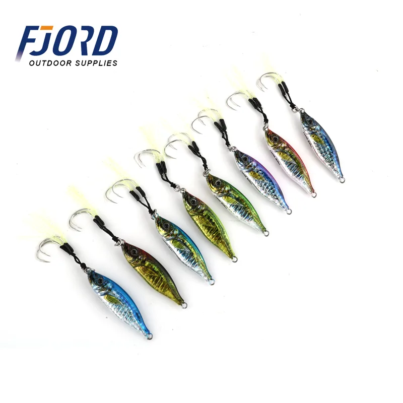 FJORD New Design 3D Printed 40g 60g Fish Shape Lead Jig Fishing Lure Casting Metal Jig
