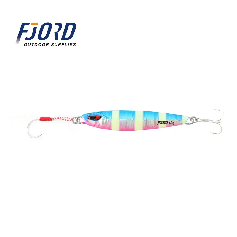 FJORD Lead/PVC/ABS Metal Slow Pitch Jigging Lure Kit-Slice Style 7g-60g Weights for Lake River & Stream Fishing
