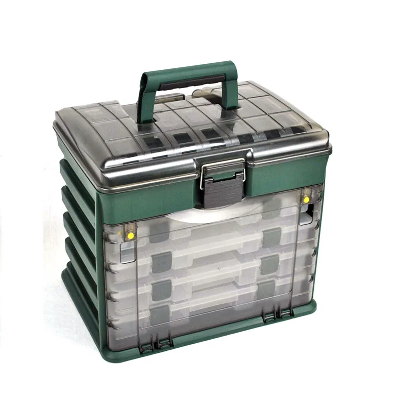 FJORD Rigid High Strength Fishing Tackle Box PP Plastic Storage Lure Bait Hooks Below 20L Capacity 3-5kg for Lake & River
