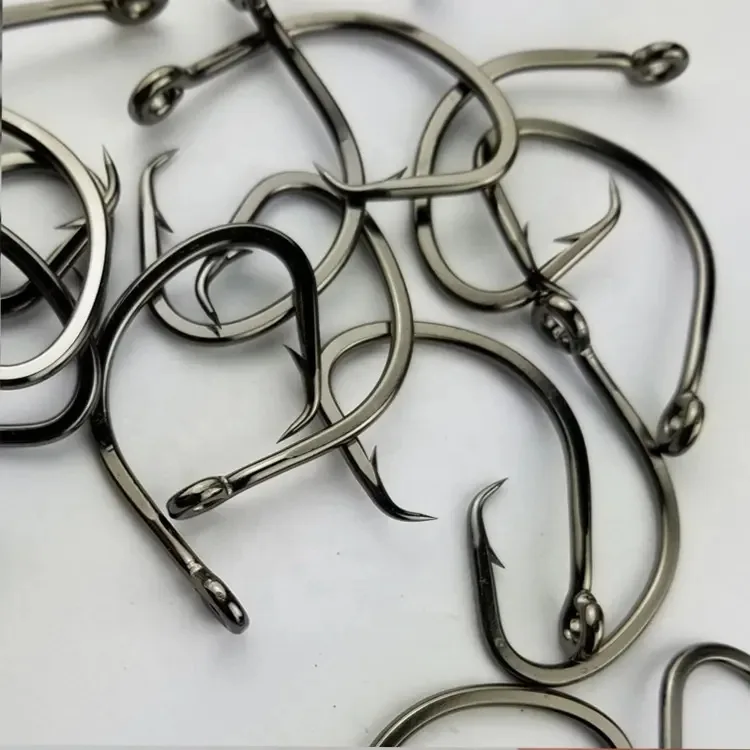 High Carbon Steel Saltwater Fishing Hooks Offset Inline Circle Hooks Tuna Shark Bass Carp Shrimp Trout Rigging