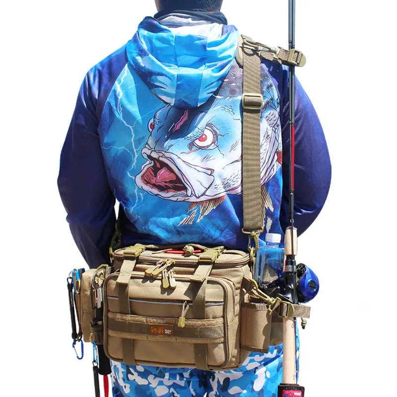 FJORD FJ Y12 Nylon Waterproof One-Layer Multi-Purpose Fishing Tackle Bag Backpack 28.5x13x22cm 935g Portable Outdoor Fishing