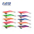 FJORD 2.0'' 2.5'' 3.0'' 3.5'' 4.0'' Hard Artificial Lures Octopus Hooks Customized Wooden Shrimp Luminous Squid Jig - photo 2