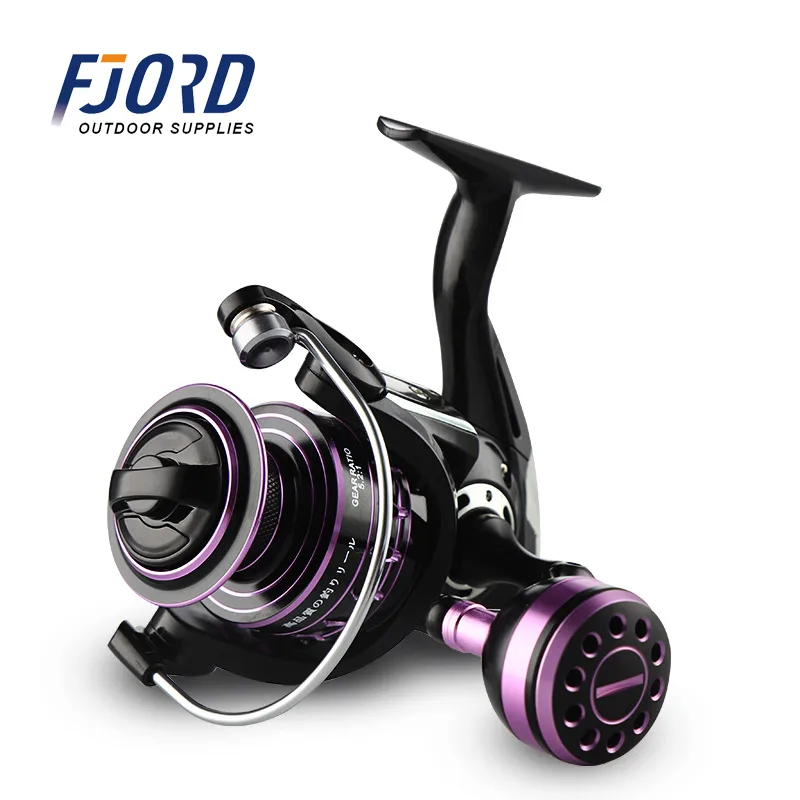 FJORD in Stock 2000-7000 China Factory Black Spinning Reel 12kg Full Metal Cnc Spinning Fishing Reels