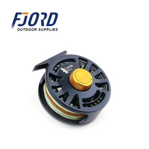 FJORD Waterproof Aluminium Fly Fishing Reel Classic Drag Knob Full Metal Box Large Outdoor Stream River Fishing Fake Bait 2pcs
