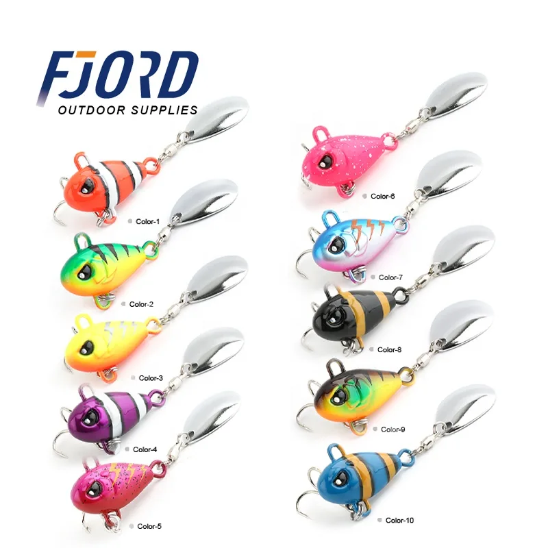 FJORD New Arrival Metal Lures Fishing VIB Spinner Bait Rotating Metal Vibe Lure
