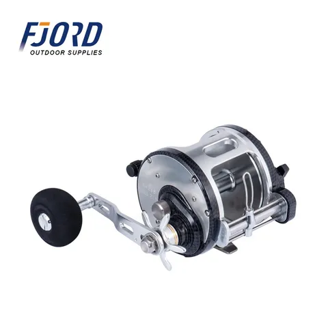 FJORD Drum Fishing Trolling Reel Fake Bait Lake River Stream Metal 20kg Drag 5.2:1 Gear Left Hand Use