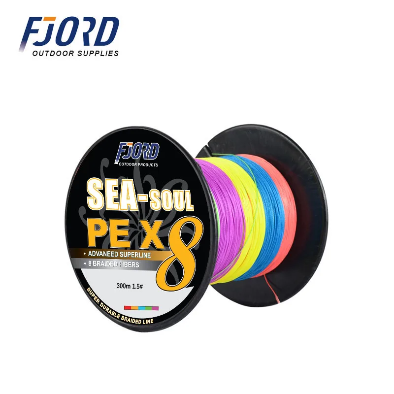 FJORD OEM 300m Super Soft Fishing Line Multicolored 8 Braided Fishing Line Saltwater Fishing Japan Line