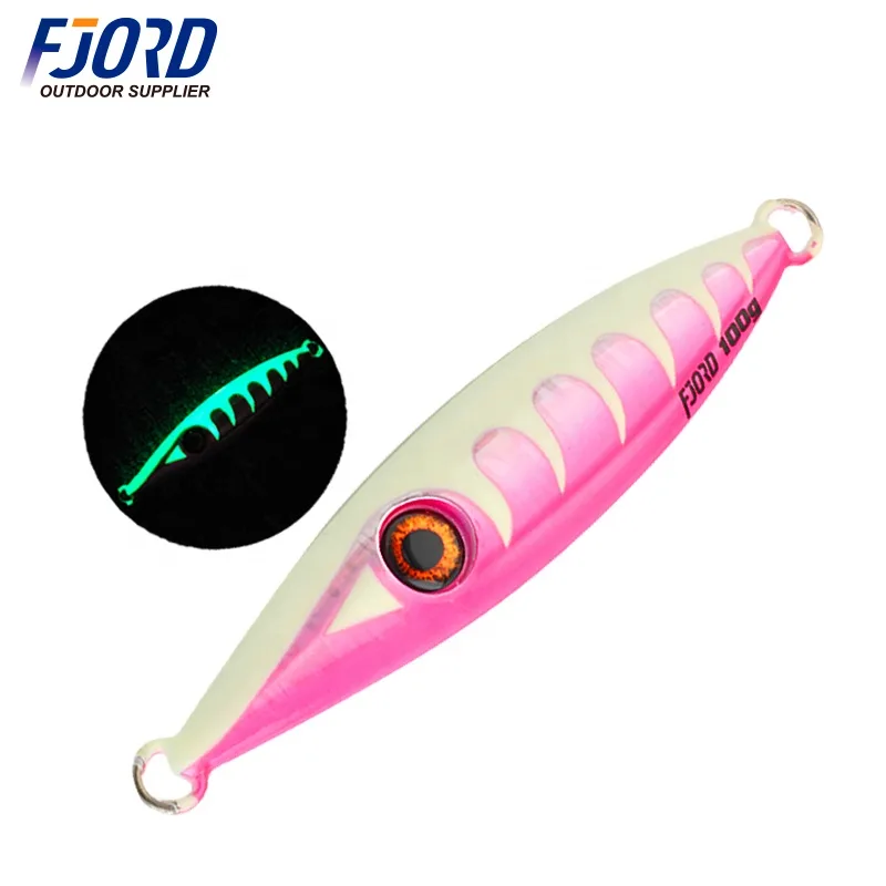 FJORD OEM Jigging Lure 300g 200g 150g 100g Glow in the Dark Water Metal Jig Lure Epoxy Jig for Saltwater