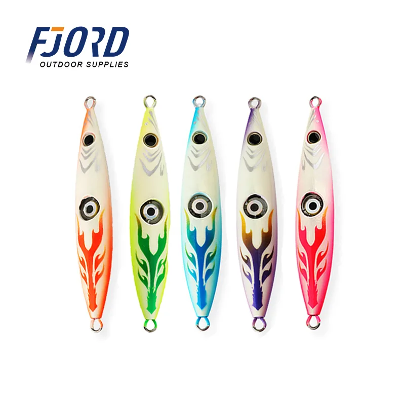 FJORD New Stock 200g Jig Lure with Led Light Lead Jigging Lure Deep Sea Slow Pitch Jigs Lures