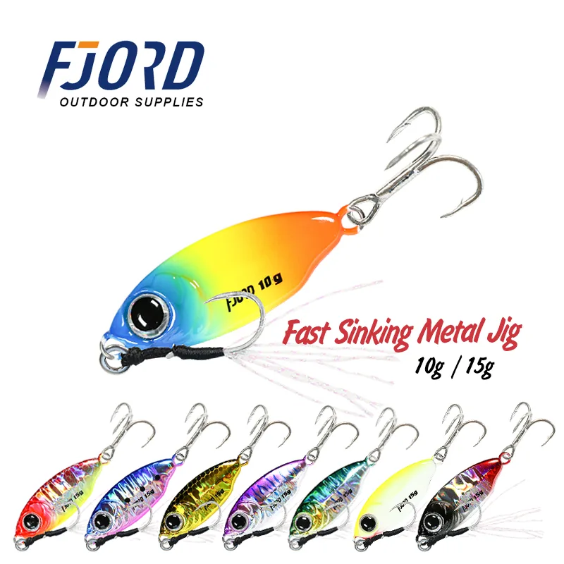FJORD Wholesale Micro Lures 10g 15g Metal Lure Jig with Hooks Slow Jigs Micro Jigs for Freshwater