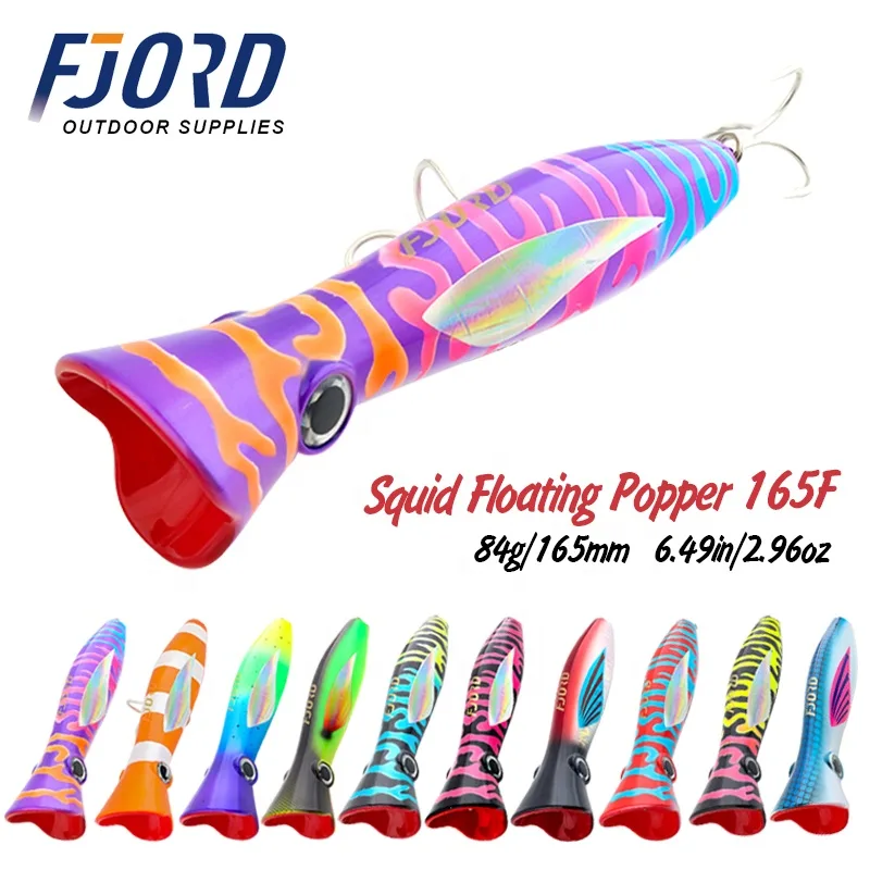 FJORD New Coming 82g 165mm Popper Lures Top Water Poppers Saltwater Fishing Lure for Tuna