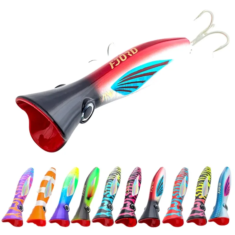 FJORD New Arrival Fish Lures Squid Popper 82g 165mm Top Water Popper Lure Saltwater Fishing Lure
