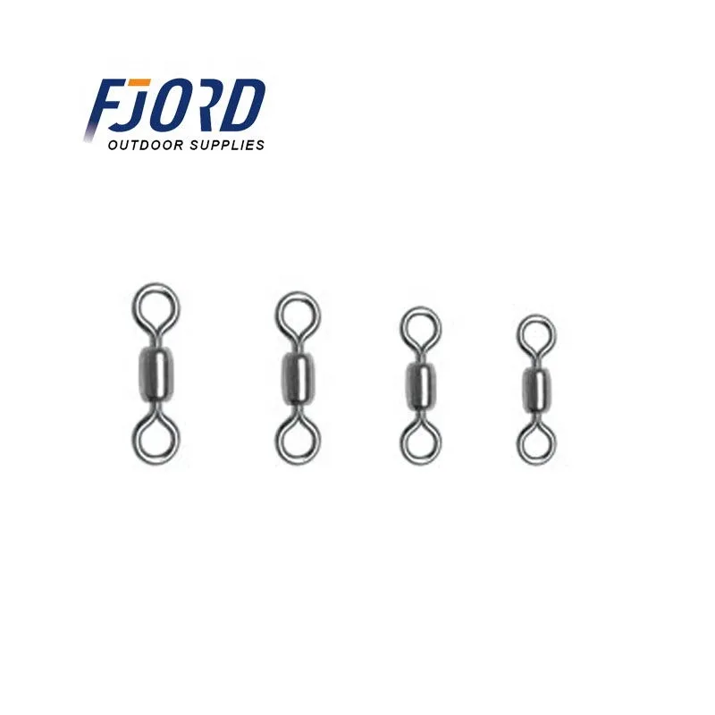 FJORD 100% Stainless Steel Ball Bearing Swivel Fishing Accessories with Solid Ring Swivel Snap Hook