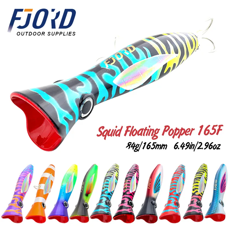 FJORD Customized Fishing Lure Minnow Popper 82g 165mm Water Popper Lure Saltwater Fishing Lure