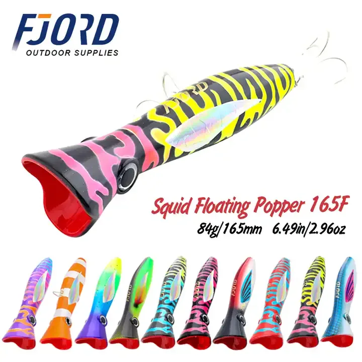 FJORD OEM Fishing Lure Popper 82g 165mm Top Water Popper Lure Saltwater Fishing Lure