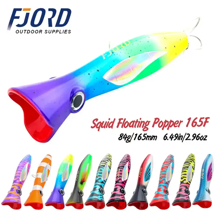 FJORD OEM Floating Fishing Lure Popper 82g 165mm Jointed Fishing Lures Saltwater China Factory Lure