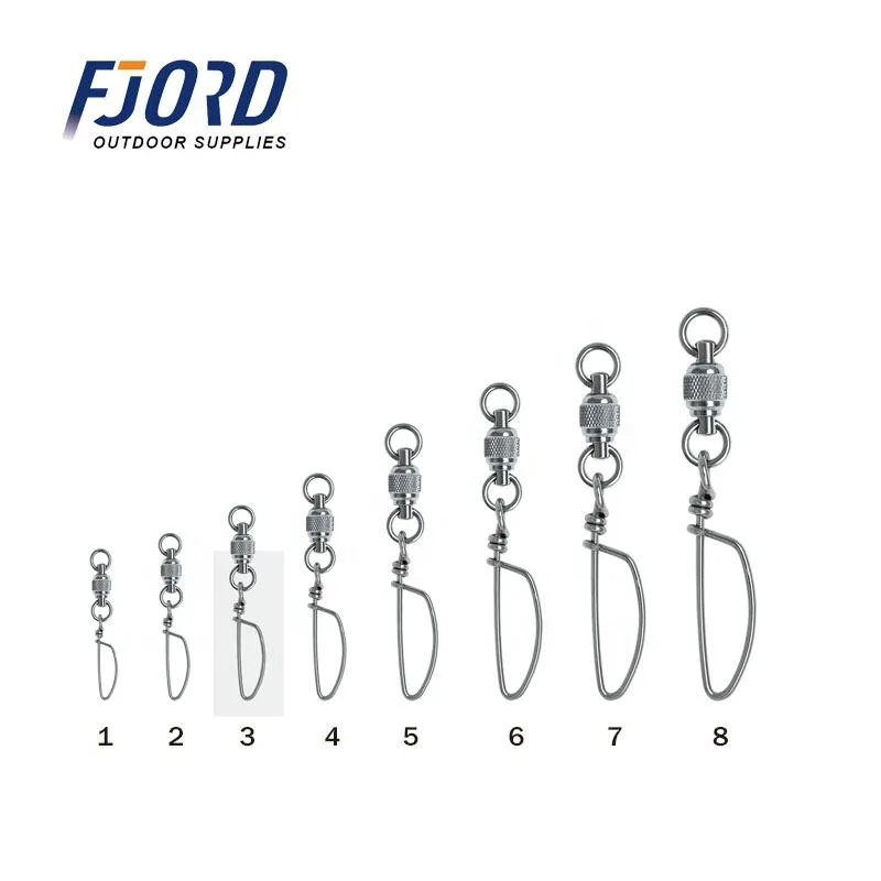 Custom Dual Rotation Fishing Swivel Carved Design With Snap Hook Connector for Anglers Lure Rigging