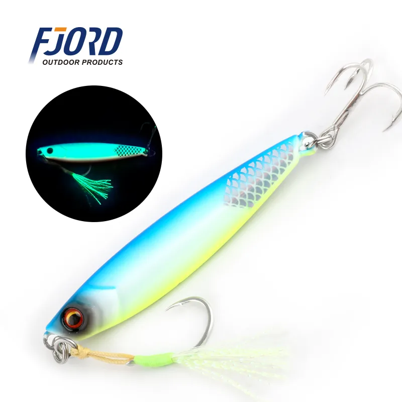 FJORD Jigging Lure 30G 40G 60G Jig Lure Luminous Lead Fish 3D Eyes with Fishing