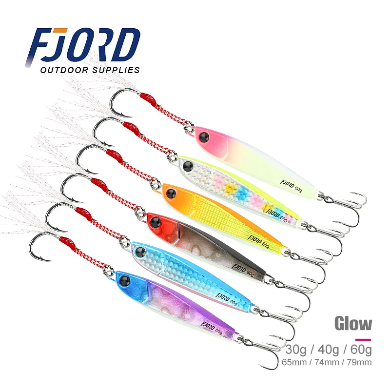FJORD Oem 30g 40g60g Jig Head Fishing Lure Glow Metal Fishing Jig Lure Mould