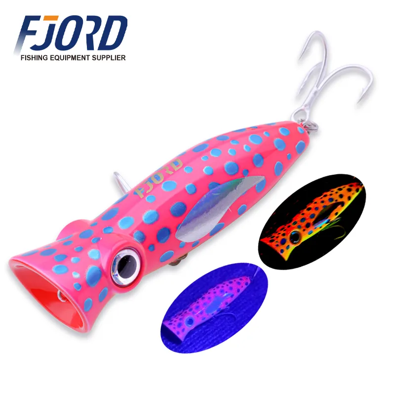 FJORD Customized Fishing Lures Saltwater 14g 80mm Floating Popper Lures Bass Lures