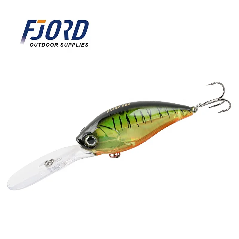 FJORD Customized 23g 70mm Saltwater Deep Diving Bass Lure Crank Bait for Trolling