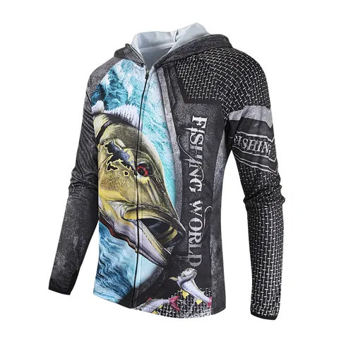 FJORD High Quality Fishing Clothes Oem Long Sleeve Fishing Shirts for Men UPF 50+ UV Shirt for Fishing