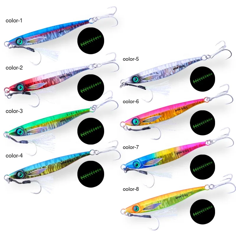 FJORD New Design Sardine Jig Lure 40g 60g Saltwater Fishing Jig Glowing Metal Jig for Shore Casting