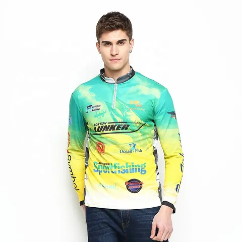 FJORD Customized Men's Long Sleeve Uv Fishing Shirts Upf 50+ Sun Protect Fishing Wear for Fishing