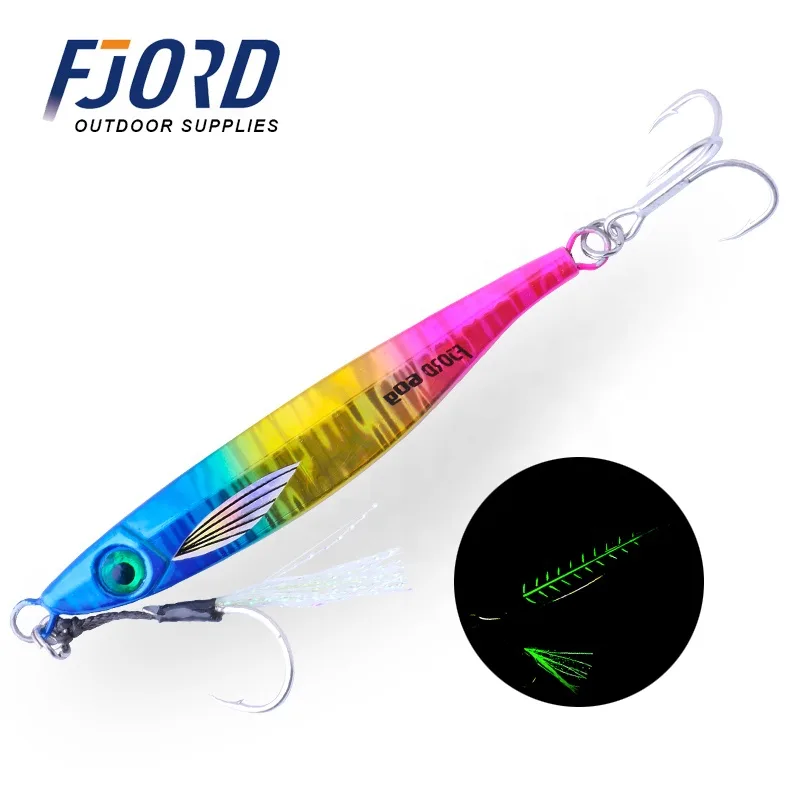 FJORD OEM Factory Fishing Lures Saltwater Jig Metal Lures 40G 60G Diamond Jig Fishing Lure