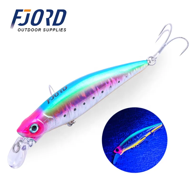 FJORD Costomzied Fishing Lure 31g 90mm Saltwater Minnow Lures UV Effect Bass Lures for Boat Fishing