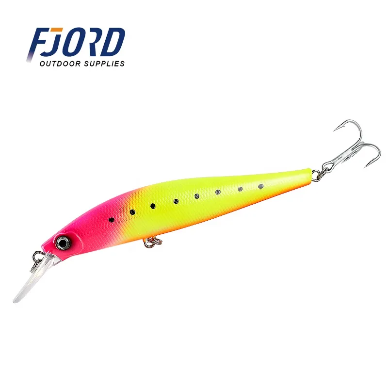 FJORD Customized 130mm Heavy Minnow Lure 52g Fish Bait Colorful Printing Sinking Minnow Long Casting