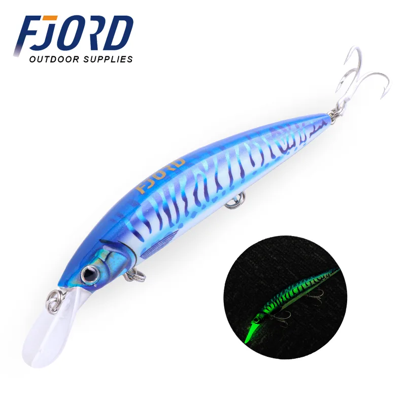 FJORD High Quality UV Lures 37g Fishing Lure Glow OEM Sea Fishing Lure Heavy Minnow Painted Lure for Saltwater