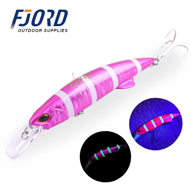 FJORD Jointed Fishing Lures 64g 110mm UV Glow Hard Body Fishing Lure Trolling Pesace Saltwater Sinking Minnow