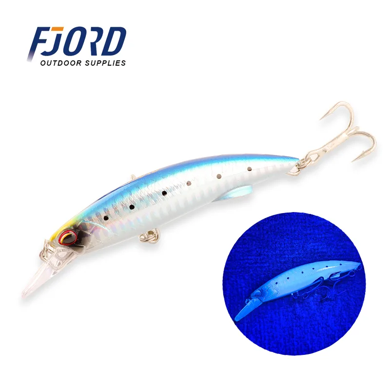 FJORD Wholesale  40g 90mm Hard Lures Saltwater Minnow Lure Glow Shad Fishing Bass Lure Heavy Sinking