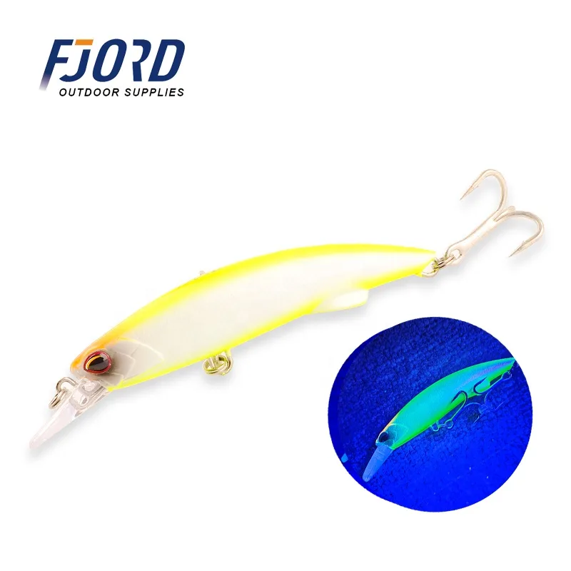 FJORD OEM  40g UV Light Artificial Bait 90mm Sinking Hard Lures Saltwater Minnow for Long Casting