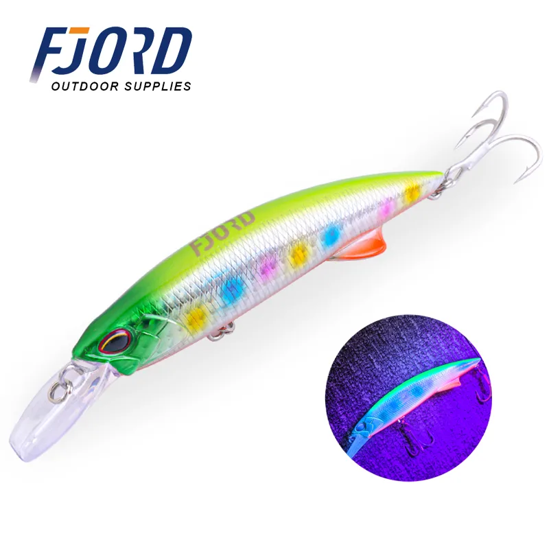 FJORD New OEM Glow Fishing Lure 110mm 64g Lure Fishing Minnow Trout Hard Body Sinking Deep Sea Bass Fishing Lures