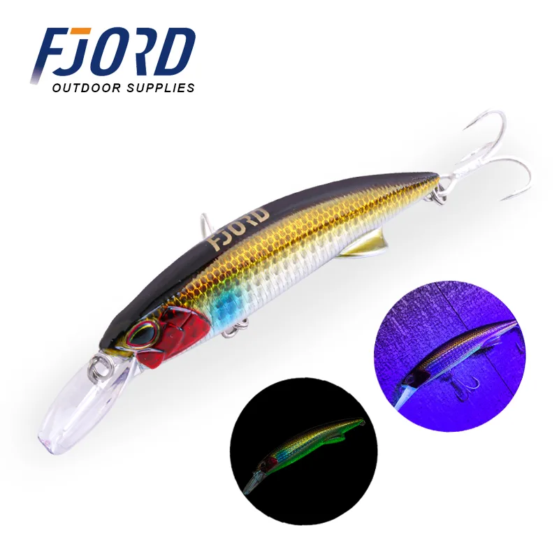 FJORD Customized Jointed Fishing Lures 64g 110mm UV Glow Hard Body Fishing Lure Trolling Pesace Saltwater Sinking Minnow