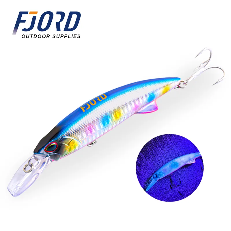 FJORD Minnow Fishing Lure 11cm Minnow Fishing Lure Sinking Chinese Glow Minnow Lures Saltwater for Long Casting