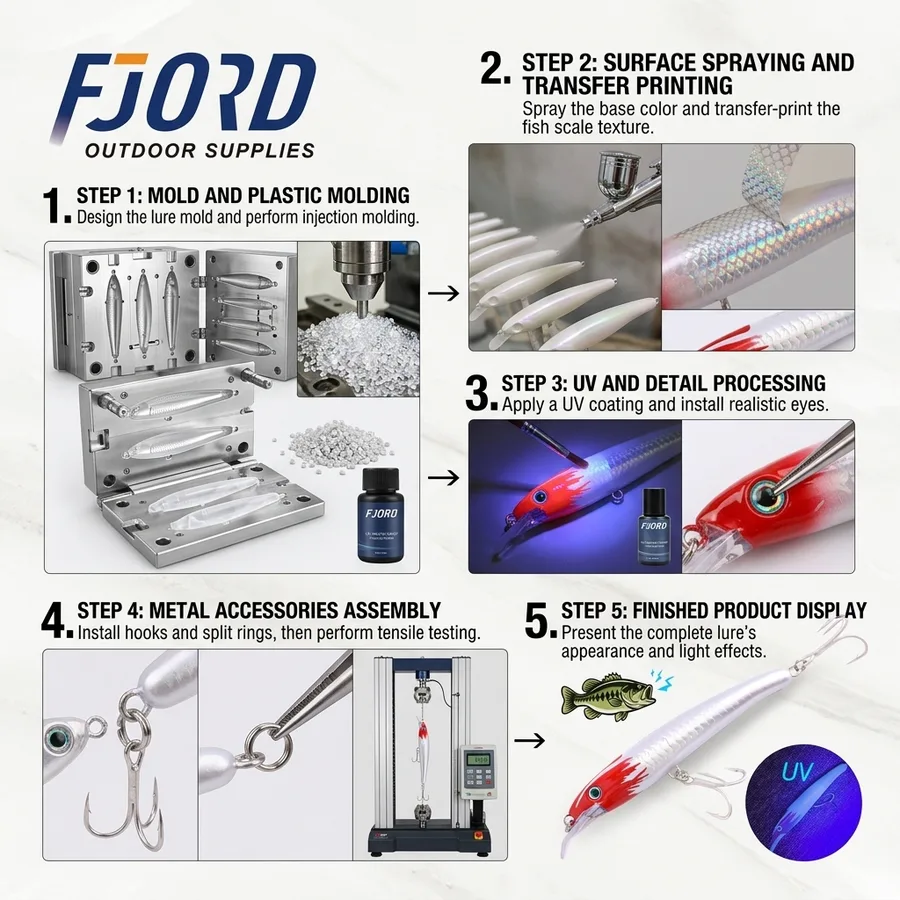 FJORD New Deep Depth Luminous Trolling Minnow Baits 160mm 33g Hard Plastic Floating Minnow Lures for Freshwater Fishing