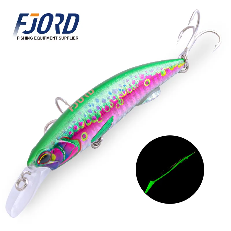 FJORD Best Selling 90mm 40g Hard Minnow Fishing Lure OEM Hard Plastic for Bass Species for River Fishing