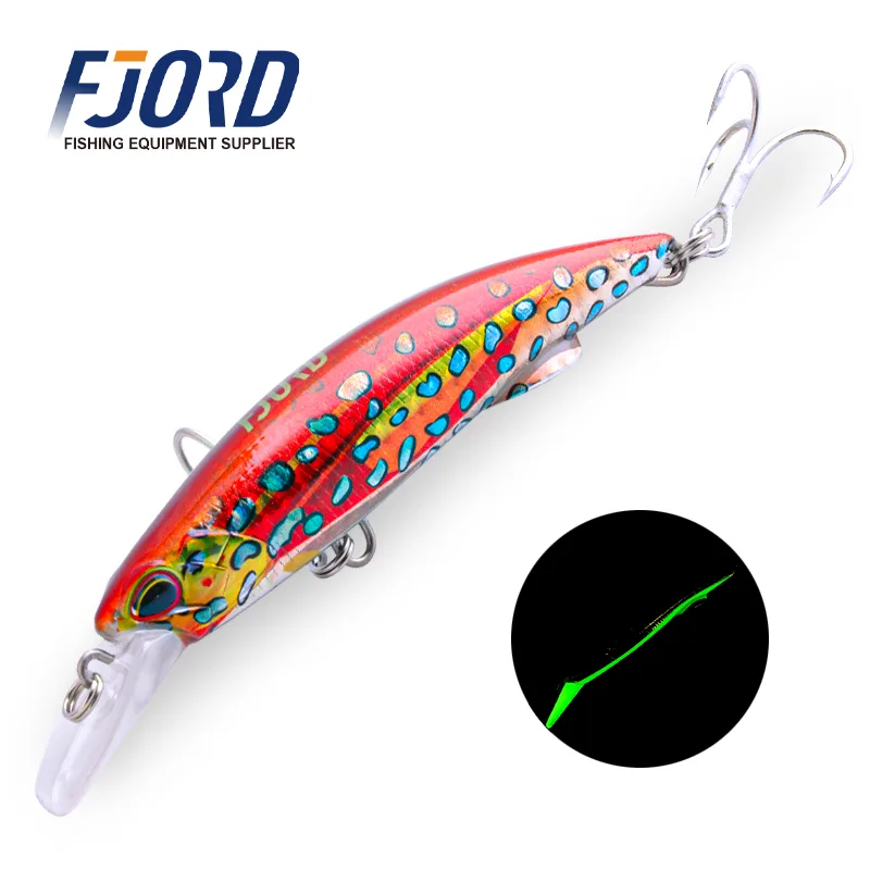 FJORD OEM 50g Plastic Minnow Lure Transparent Deep Sea Casting Saltwater Fishing Mold for Salmon and Tuna in River and Lake